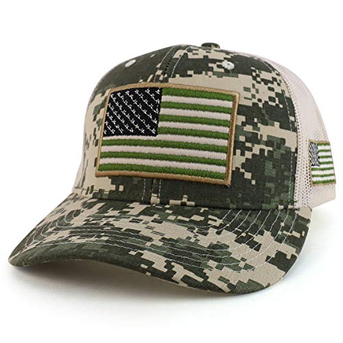 Trendy Apparel Shop 3D USA Flag Embroidered Structured Snapback Mesh Back Cap