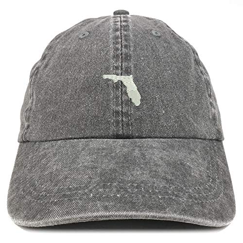 Trendy Apparel Shop Florida State Map Embroidered Washed Cotton Adjustable Cap
