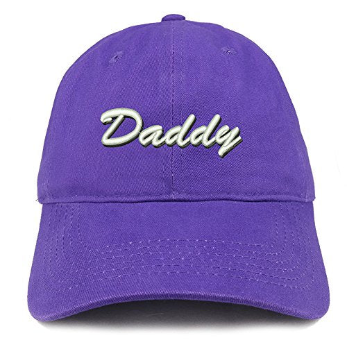 Trendy Apparel Shop Daddy Script Font Shadow Embroidered Brushed Cotton Cap
