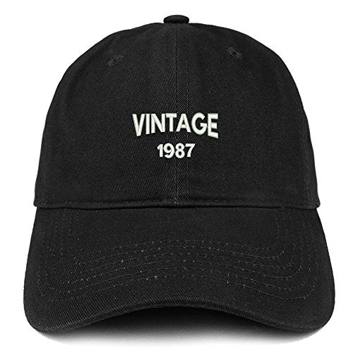 Trendy Apparel Shop Small Vintage 1987 Embroidered 34th Birthday Adjustable Cotton Cap