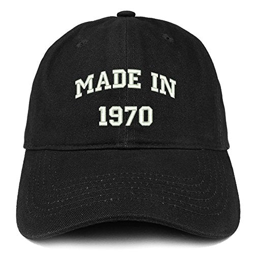 Trendy Apparel Shop Made in 1970 Text Embroidered 51st Birthday Brushed Cotton Cap