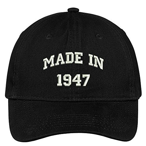 Trendy Apparel Shop Made in 1947-72nd Birthday Embroidered Brushed Cotton Baseball Cap