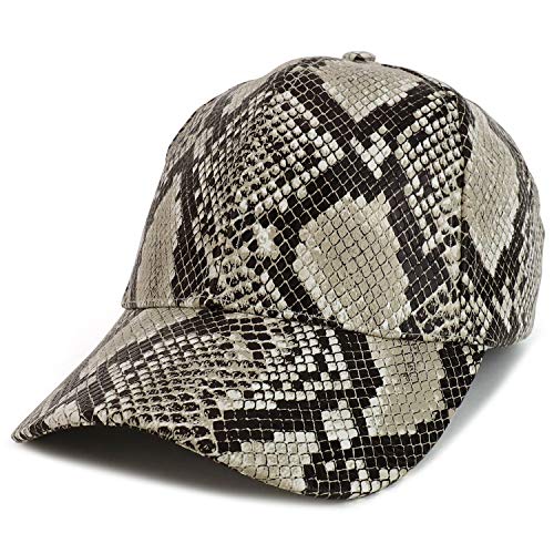 Trendy Apparel Shop Snake Skin PU Structured Baseball Cap