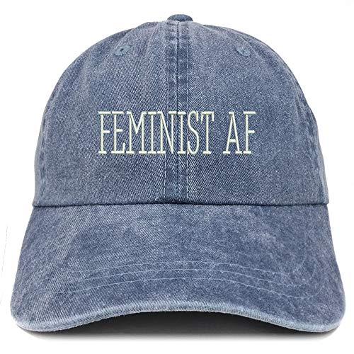 Trendy Apparel Shop Feminist AF Embroidered Cotton Adjustable Washed Cap