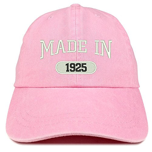 Trendy Apparel Shop Made in 1925 Embroidered 96th Birthday Washed Baseball Cap