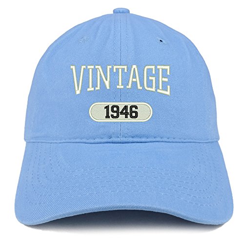 Trendy Apparel Shop Vintage 1946 Embroidered 75th Birthday Relaxed Fitting Cotton Cap