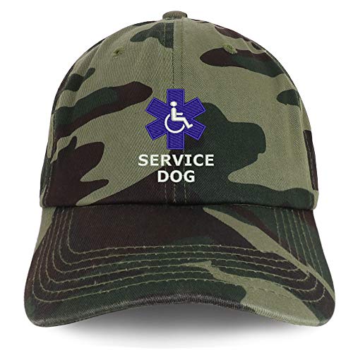 Trendy Apparel Shop Service Dog with Wheel Chair Embroidered Brushed Cap