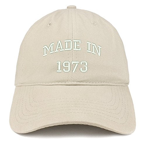 Trendy Apparel Shop Made in 1973 Text Embroidered 48th Birthday Brushed Cotton Cap