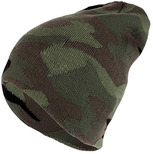 Trendy Apparel Shop Camouflage Print Long Winter Warm Beanie Cap