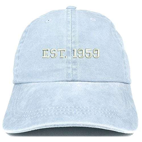 Trendy Apparel Shop EST 1959 Embroidered - 62nd Birthday Gift Pigment Dyed Washed Cap