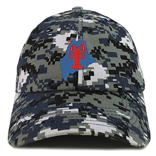 Trendy Apparel Shop Maine Lobster Embroidered Soft Crown 100% Brushed Cotton Cap