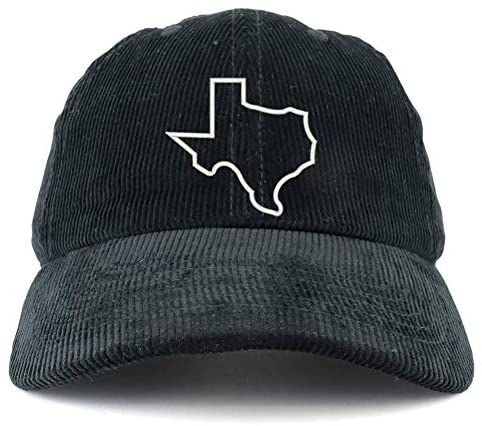 Trendy Apparel Shop Texas Outline Cotton Corduroy Unstructured Baseball Cap