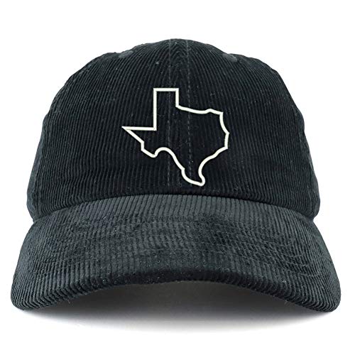 Trendy Apparel Shop Texas Outline Cotton Corduroy Unstructured Baseball Cap