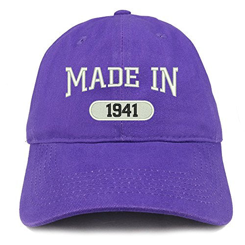 Trendy Apparel Shop Made in 1941 Embroidered 80th Birthday Brushed Cotton Cap