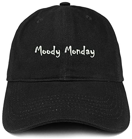 Trendy Apparel Shop Moody Monday Embroidered Soft Cotton Dad Hat