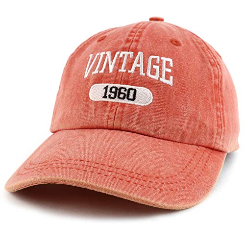 Trendy Apparel Shop 60th Birthday Vintage 1961 Washed Cotton Adjustable Cap