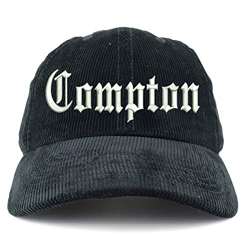 Trendy Apparel Shop Compton City Old English Corduroy Unstructured Baseball Cap