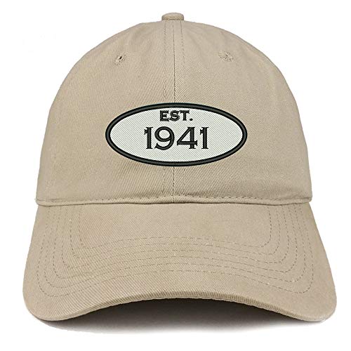 Trendy Apparel Shop 80th Birthday Established 1941 Soft Crown Brushed Cotton Cap