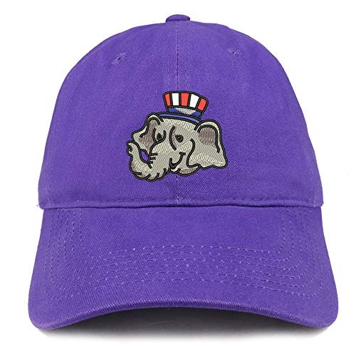 Trendy Apparel Shop Republican Elephant Embroidered Unstructured Cotton Dad Hat