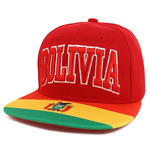 Trendy Apparel Shop Country Name 3D Embroidery Flag Print Flatbill Snapback Cap
