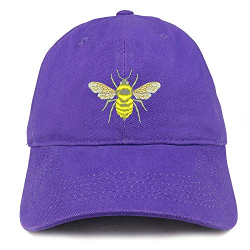 Trendy Apparel Shop Bumble Bee Embroidered Brushed Cotton Cap