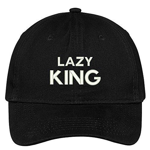 Trendy Apparel Shop Lazy King Embroidered Low Profile Deluxe Cotton Cap Dad Hat