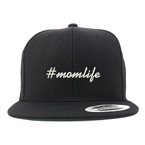 Trendy Apparel Shop Hashtag Momlife Embroidered Flat Bill Snapback Baseball Cap