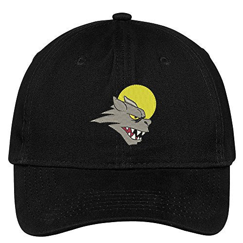 Trendy Apparel Shop Small Werewolf Embroidered Halloween Themed Cotton Baseball Cap
