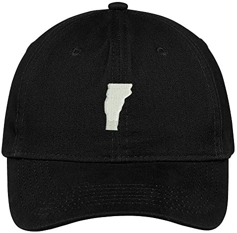 Trendy Apparel Shop Vermont State Map Embroidered Low Profile Soft Cotton Brushed Baseball Cap