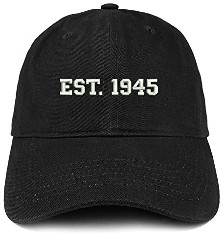 Trendy Apparel Shop EST 1945 Embroidered - 76th Birthday Gift Soft Cotton Baseball Cap