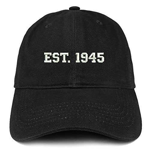 Trendy Apparel Shop EST 1945 Embroidered - 76th Birthday Gift Soft Cotton Baseball Cap