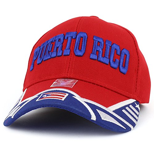 Trendy Apparel Shop Puerto Rico 3D Embroidered Structured Flag Bill Baseball Cap