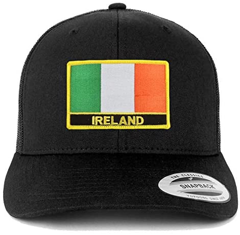 Trendy Apparel Shop Ireland Flag Patch Retro Trucker Mesh Cap
