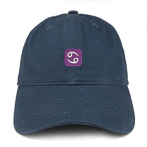 Trendy Apparel Shop Emoticon Cancer Embroidered 100% Soft Brushed Cotton Low Profile Cap