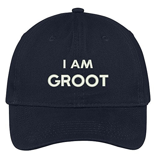 Trendy Apparel Shop I Am Groot Embroidered Soft Low Profile Adjustable Cotton Cap