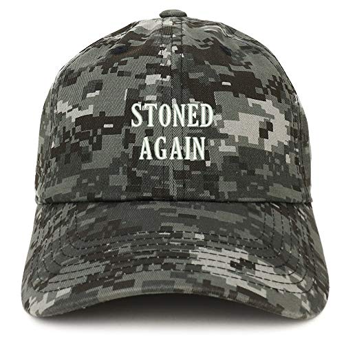 Trendy Apparel Shop Stoned Again Embroidered Soft Crown 100% Brushed Cotton Cap
