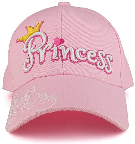 Trendy Apparel Shop Youth Size Girl's 3D Princess Swirl Embroidery Structured Baseball Cap