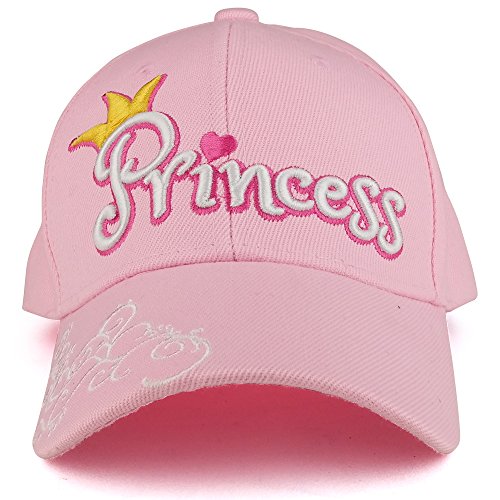 Trendy Apparel Shop Youth Size Girl's 3D Princess Swirl Embroidery Structured Baseball Cap