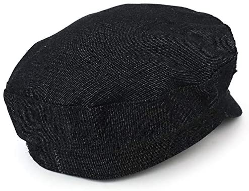 Trendy Apparel Shop Frayed Distressed Vintage Denim Cabbie Newsboy Cap