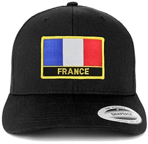 Trendy Apparel Shop France Flag Patch Retro Trucker Mesh Cap