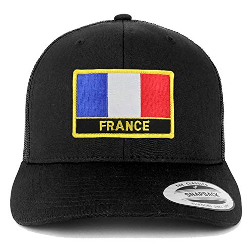 Trendy Apparel Shop France Flag Patch Retro Trucker Mesh Cap