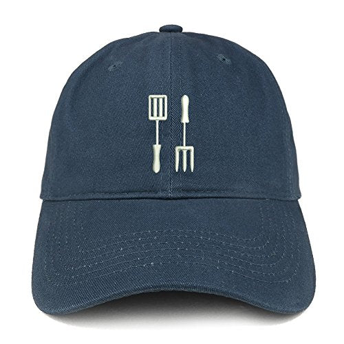 Trendy Apparel Shop Barbeque Utencil Embroidered Low Profile Soft Cotton Baseball Cap