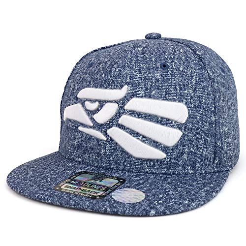 Trendy Apparel Shop Hecho en Mexico Eagle 3D Embroidered Heathered Snapback Hat - Heather Navy