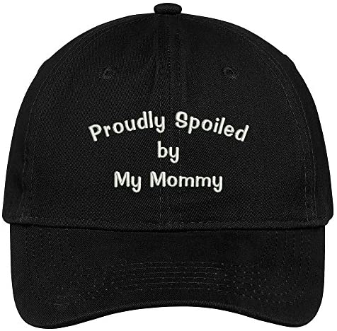Trendy Apparel Shop Proudly Spoiled by My Mommy Embroidered Cap Premium Cotton Dad Hat