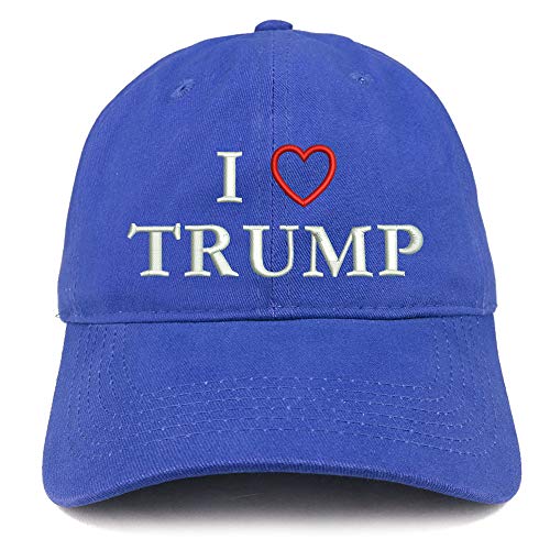 Trendy Apparel Shop I Love Heart Trump Embroidered Soft Crown 100% Brushed Cotton Cap