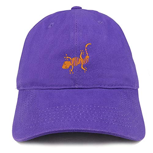 Trendy Apparel Shop Lizard Embroidered Soft Crown 100% Brushed Cotton Cap