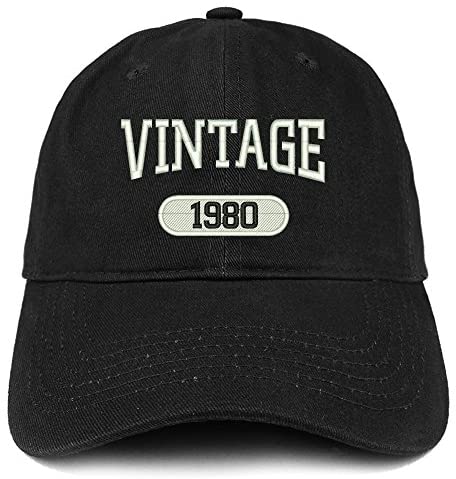 Trendy Apparel Shop Vintage 1980 Embroidered 41st Birthday Relaxed Fitting Cotton Cap