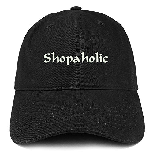 Trendy Apparel Shop Shopaholic Embroidered Low Profile Brushed Cotton Cap