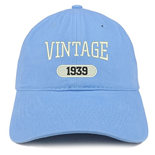 Trendy Apparel Shop Vintage 1939 Embroidered 82nd Birthday Relaxed Fitting Cotton Cap