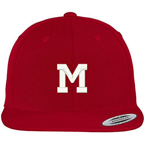 Trendy Apparel Shop Letter M Collegiate Varsity Font Initial Embroidered Baseball Cap